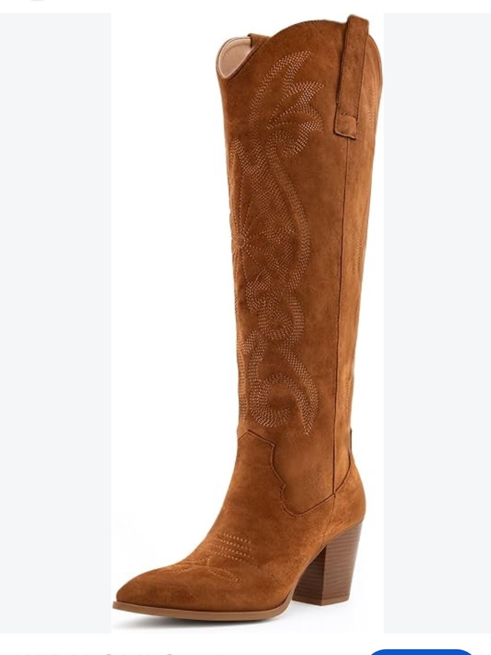 NWT WIRALOMI Women Western Knee High Boots Embroidered Chunky Block Heel Cowboy.